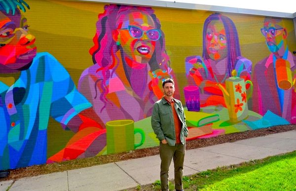 Artist Brings Vibrant Background to EL Public Library Mural