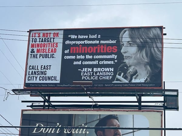 Billboard Critical of East Lansing Police Chief Goes Up in Lansing